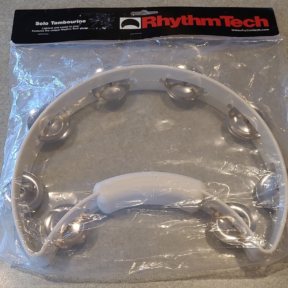 RhythmTech Solo Tambourine RT 1220 White NWT